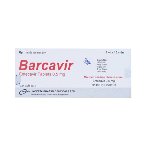 Thuốc Barcavir 0,5mg - Incepta Pharlaceutical Ltd