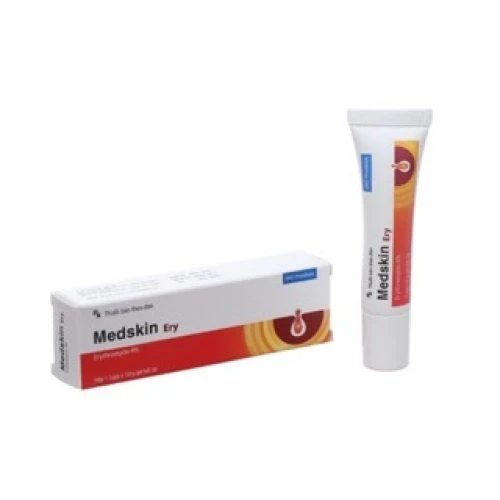 Thuốc Medskin Ery Mỗi tuýp 10 g chứa:, Erythromycin base 0,4g