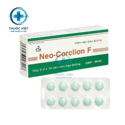 Thuốc Neo-corclion F. (25,100,20)mg,vĩ/10, hộp/20 viên bao đường